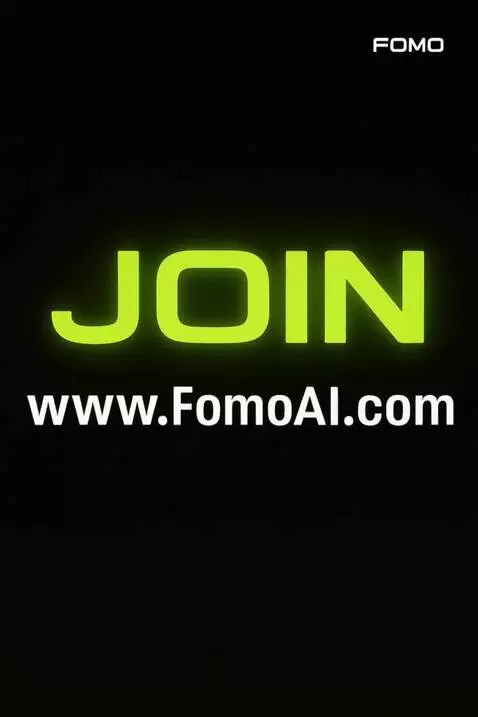 AI Video from prompt: A glowing neon “JOIN www.FomoAI.com”  pulses on 