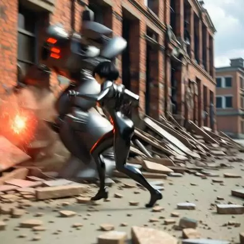 AI Video from prompt: очень крутой бой с большим черным  боевым робото