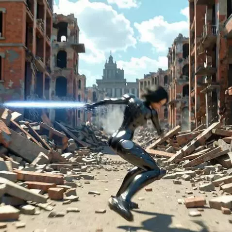 AI Video from prompt: очень крутой бой с черным боевым роботом