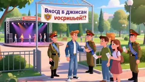 AI Video from prompt: В стиле мультипликации. Танцевальная площадка в 