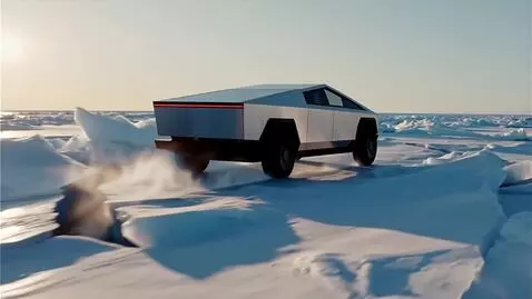 AI Video from prompt: In a thrilling sci-fi scene, the angular Tesla C