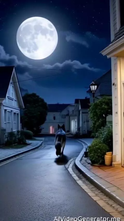 AI Video from prompt: Волк бежит по дороге и потихоньку поднимается ту