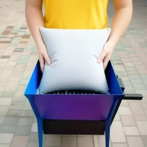 AI Video from prompt: A person t-shirt stands outdoors on a paved pati