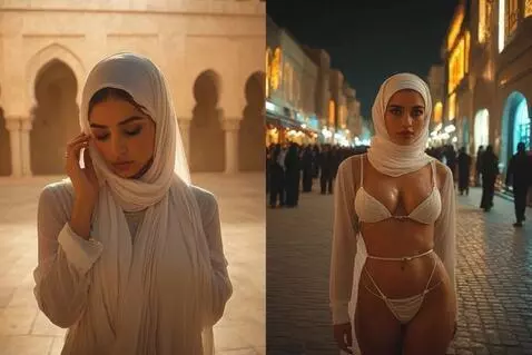 AI Video from prompt: A stark duality of identity and intimacy across 