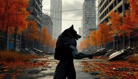 AI Video from prompt: Black werewolf talks on interesting matter