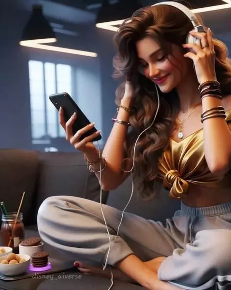 AI Video from prompt: Девушка общается по интернету ,улыбается и дарит