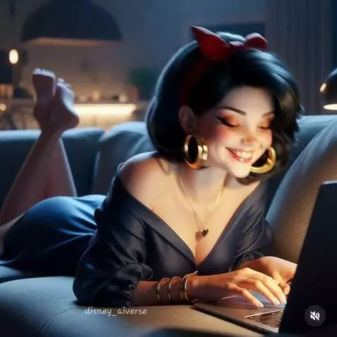 AI Video from prompt: Девушка общается по интернету ,улыбается и дарит