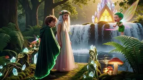 AI Video from prompt: A whimsical fantasy scene featuring a young boy 