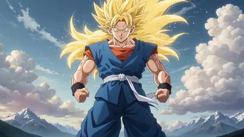 AI Video from prompt: son goku super saiyan , anime classic style