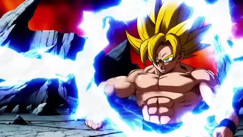 AI Video from prompt: son goku super saiyan , anime classic style