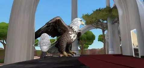 AI Video from prompt: Make the eagle look around and flap it's wings, 