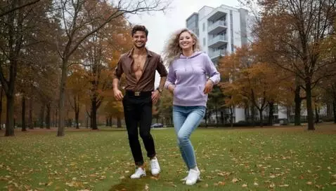 AI Video from prompt: A young man and a woman take their hands out of 