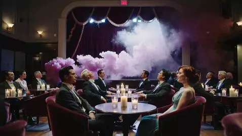 AI Video from prompt: В тёмном зале кабаре за столиками со свечами сид