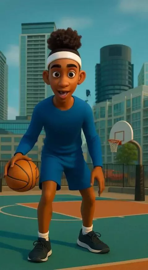 AI Video from prompt: Dunking the basketball very hard