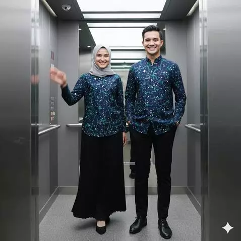 AI Video from prompt: Wanita dan pria itu sedang berdiri dengan percay