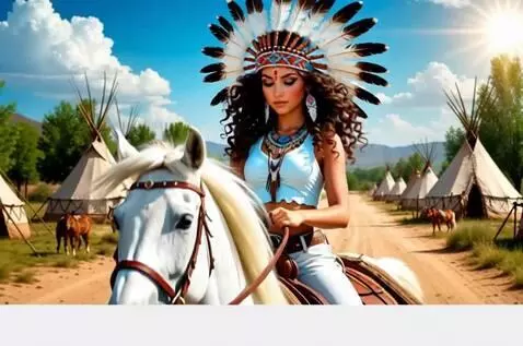 AI Video from prompt: Девушка скачет, на лошади галопом, вперёд. Из по