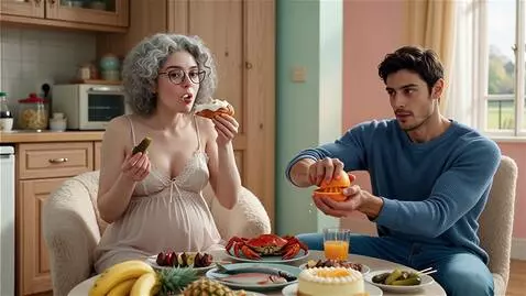 AI Video from prompt: Молодая красивая женщина с серыми кучерявыми вол