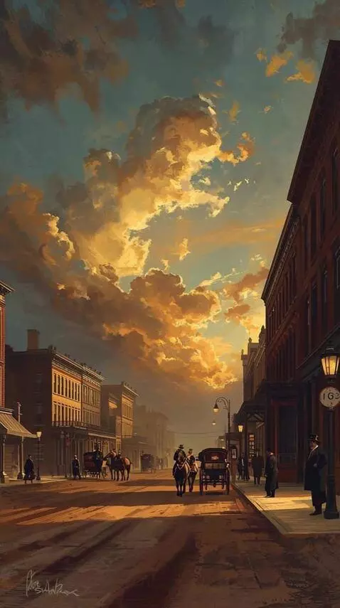 AI Video from prompt: A vintage carriage, pulled by two horses, approa