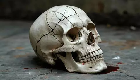 AI Video from prompt: череп в крови