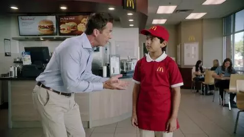 AI Video from prompt: Видео 10s. На видео мужчина и мальчик. Мальчик 1