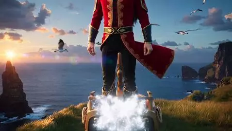 AI Video from prompt: Высокий худой парень с длинными чёрными волосами