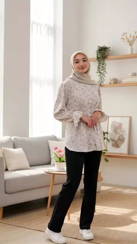 AI Video from prompt: buat model seperti sedang memperagakan baju yang