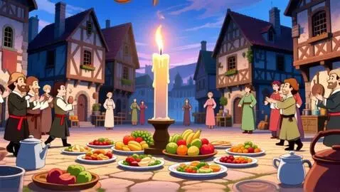 AI Video from prompt: Все предметы и блюда с едой летят в огонь свечи 