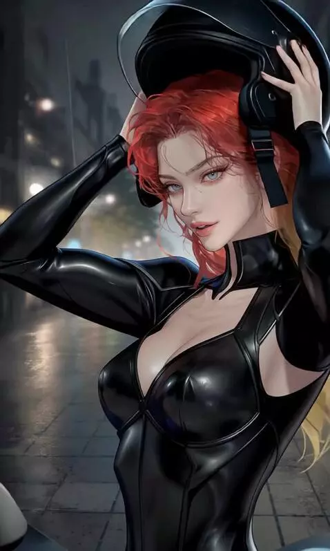 AI Video from prompt: одевает шлем и садится на мотоцикл