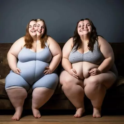 AI Video from prompt: Each of the two women splits into two slender, a