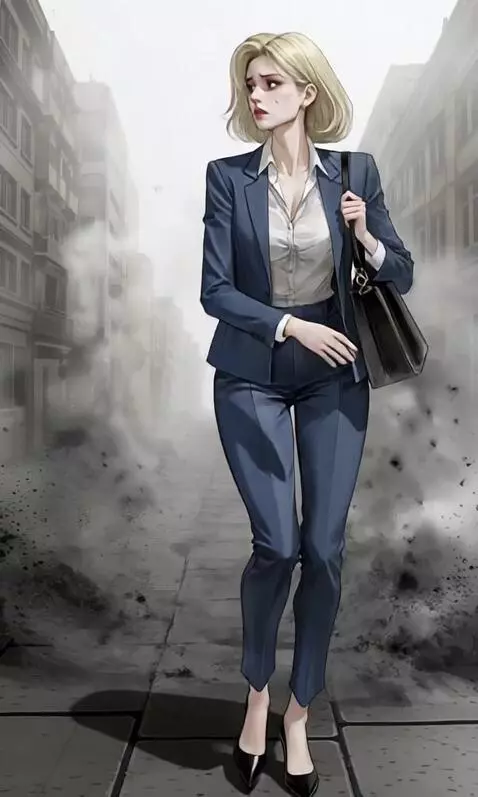 AI Video from prompt: идет растерянная и испуганная