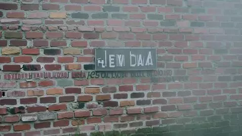 AI Video from prompt: Креативная кирпичная стена. Из тумана на ней поя