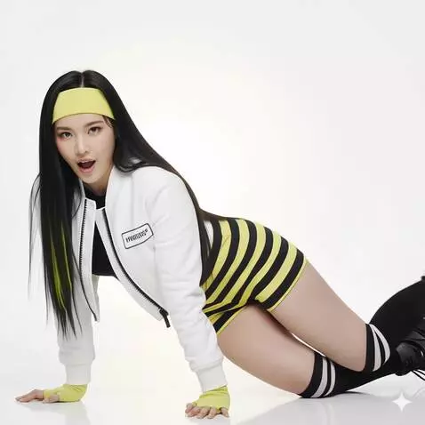 AI Video from prompt: Korean girl with long black hair and neon yellow