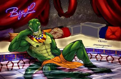 AI Video from prompt: Alligator lizard dude relaxing in a pool looking