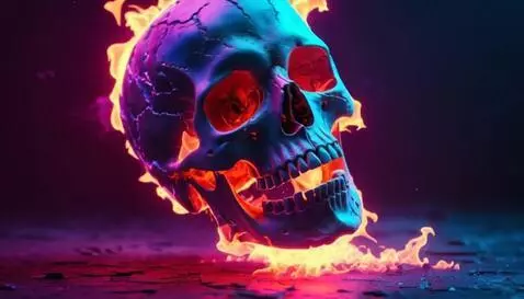 AI Video from prompt: череп прыгает в экран