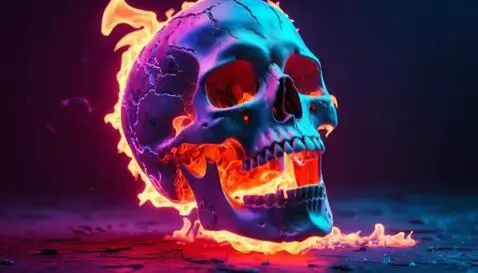 AI Video from prompt: череп прыгает в экран