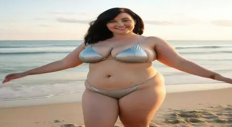 AI Video from prompt: woman a tears the swimsuit to shreds, making the