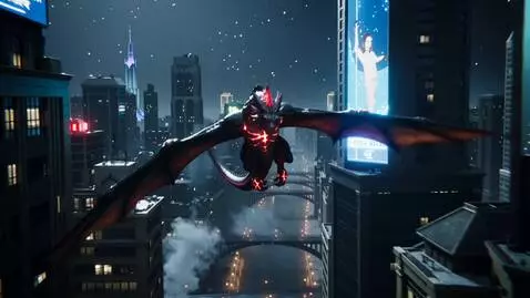 AI Video from prompt: 10-second cinematic video, a massive dragon with