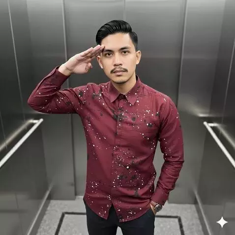 AI Video from prompt: Pria ini sedang hormat. Mundur secara perlahan