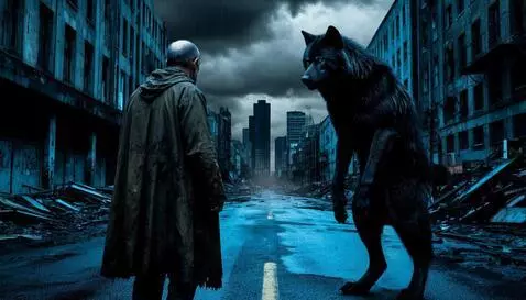 AI Video from prompt: The old man waves the hand in the direction of b