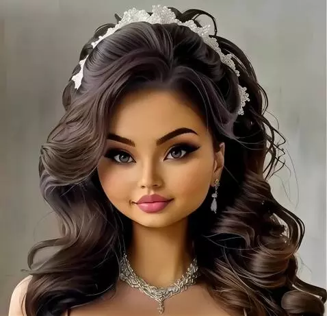 AI Video from prompt: The woman takes an elegant pose and shakes her h