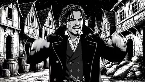 AI Video from prompt: мужчина быстро поёт страшную песню в стиле рок