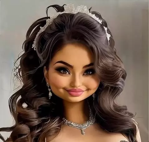 AI Video from prompt: The woman takes an elegant pose and shakes her h