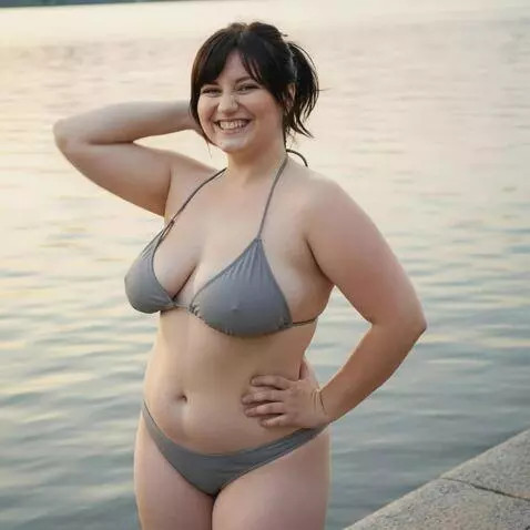 AI Video from prompt: shows off his perfect body, laughs, wiggles his 