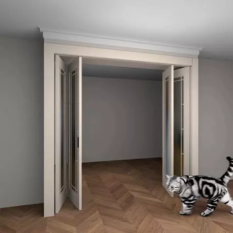 AI Video from prompt: из двери выходит кошка с серыми полосками и уход