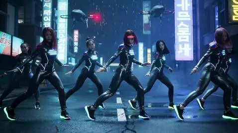 AI Video from prompt: A ultra-detailed photorealistic  cyberpunk dance