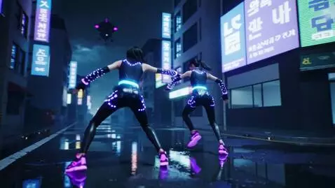 AI Video from prompt: Aultra-detailed photorealistic  cyberpunk dance 