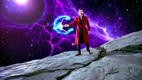 AI Video from prompt: 7-second seamless loop: Yondu Udonta in his red 