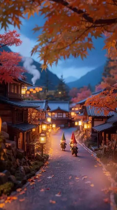 AI Video from prompt: По красивой улице с разноцветными домами и цвету