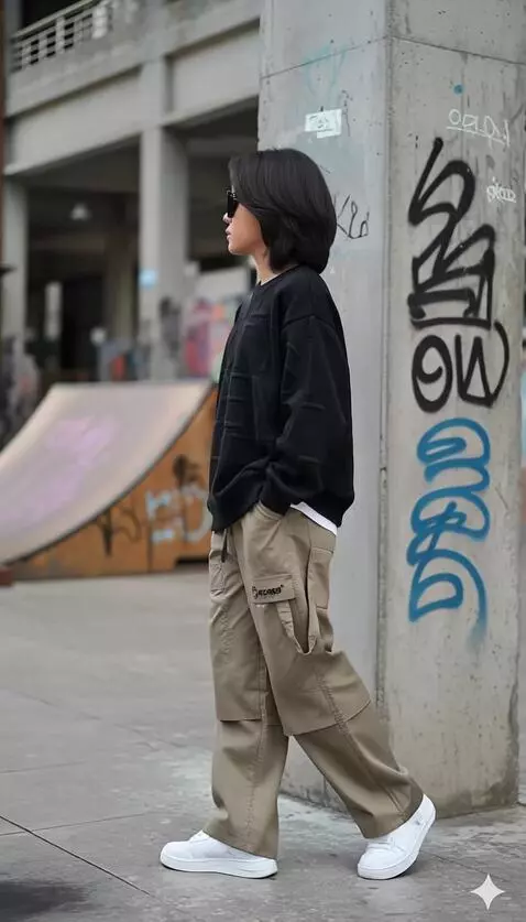 AI Video from prompt: Model anak laki-laki tersebut berjalan maju ke d