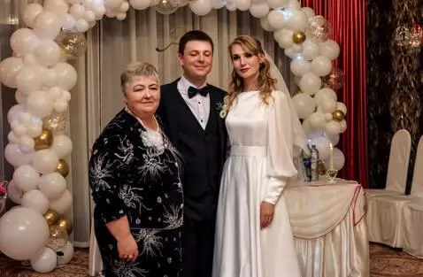 AI Video from prompt: A static wide-angle shot captures the wedding pa